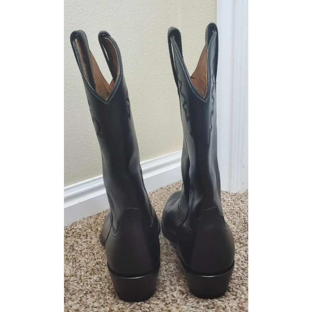 Ariat Men's Heritage Roper Black Leather Cowboy Boots Size 10D Classic Western